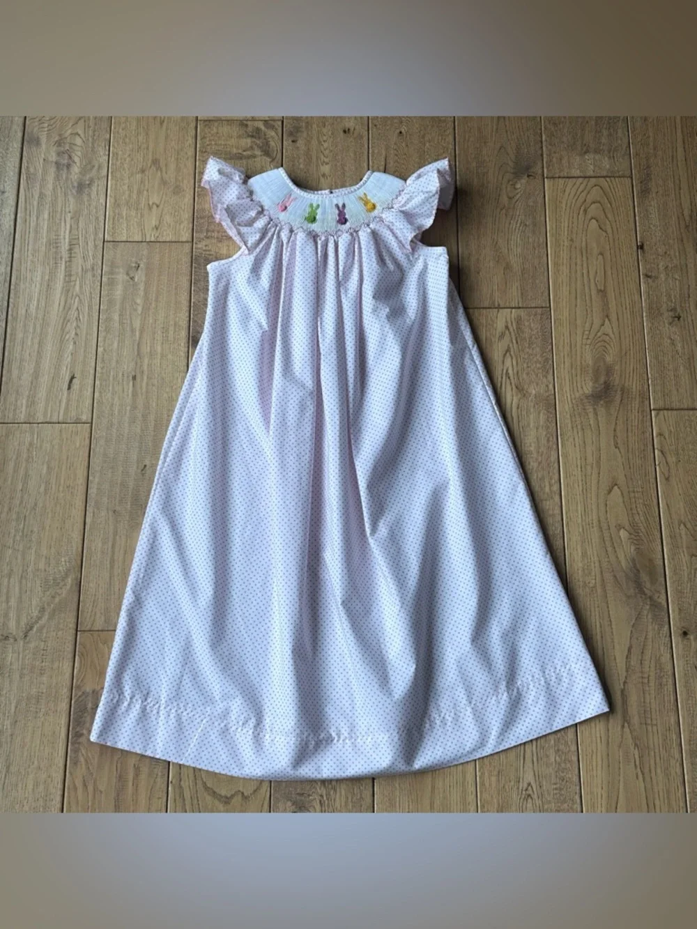 Classic Whimsy Bunny Bums Smocked Polka Dot Dress size 6